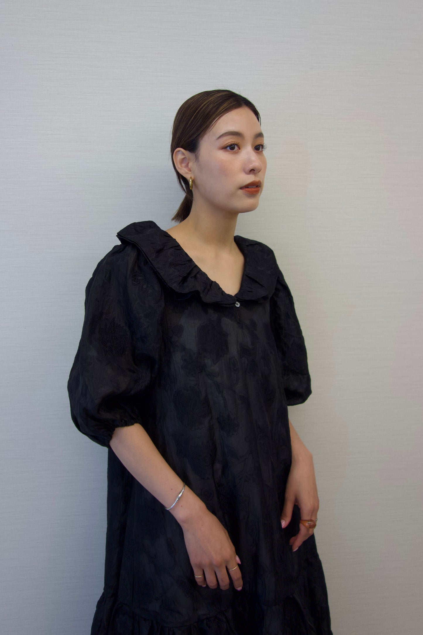 FRILL JACQUARD DRESS