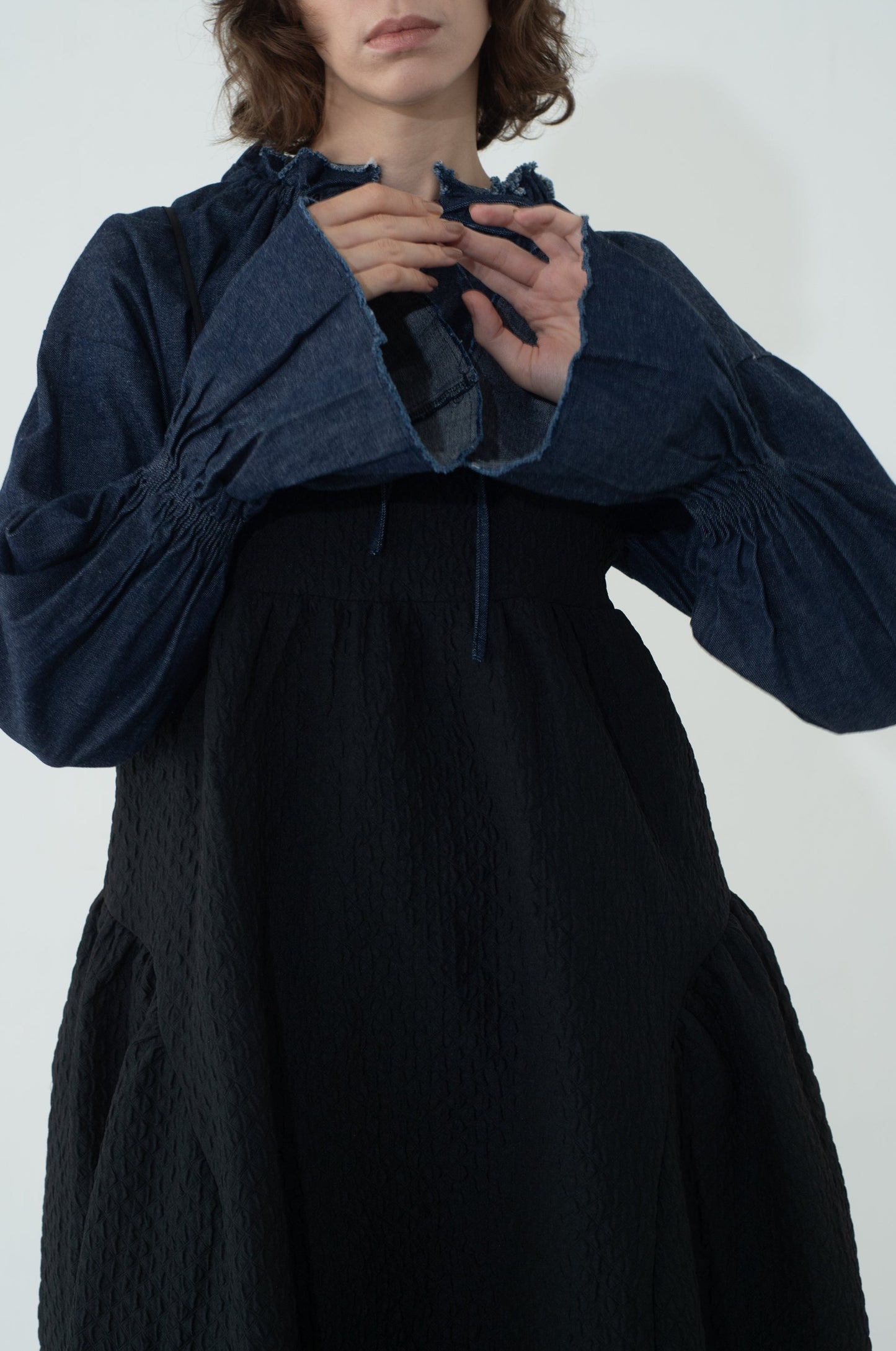 DENIM GATHER TOPS