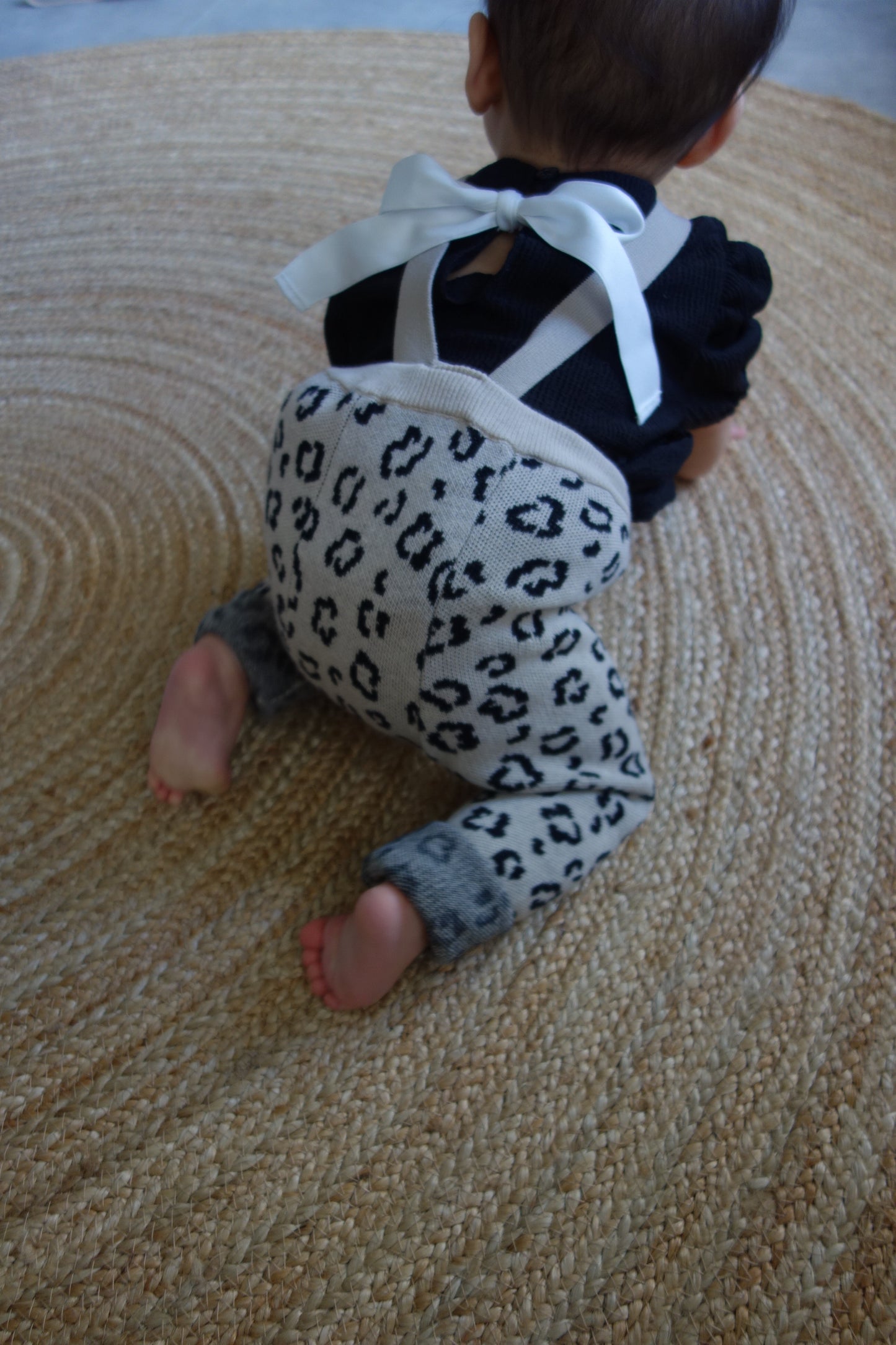 LEOPARD FOOTLESS KNIT TIGHTS