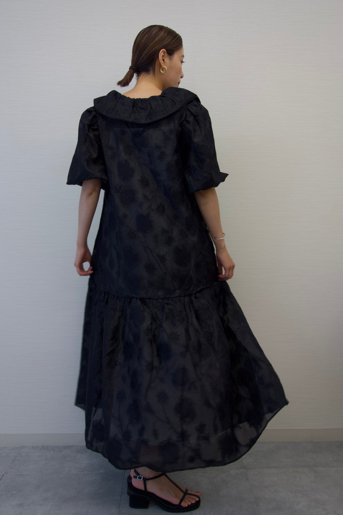FRILL JACQUARD DRESS