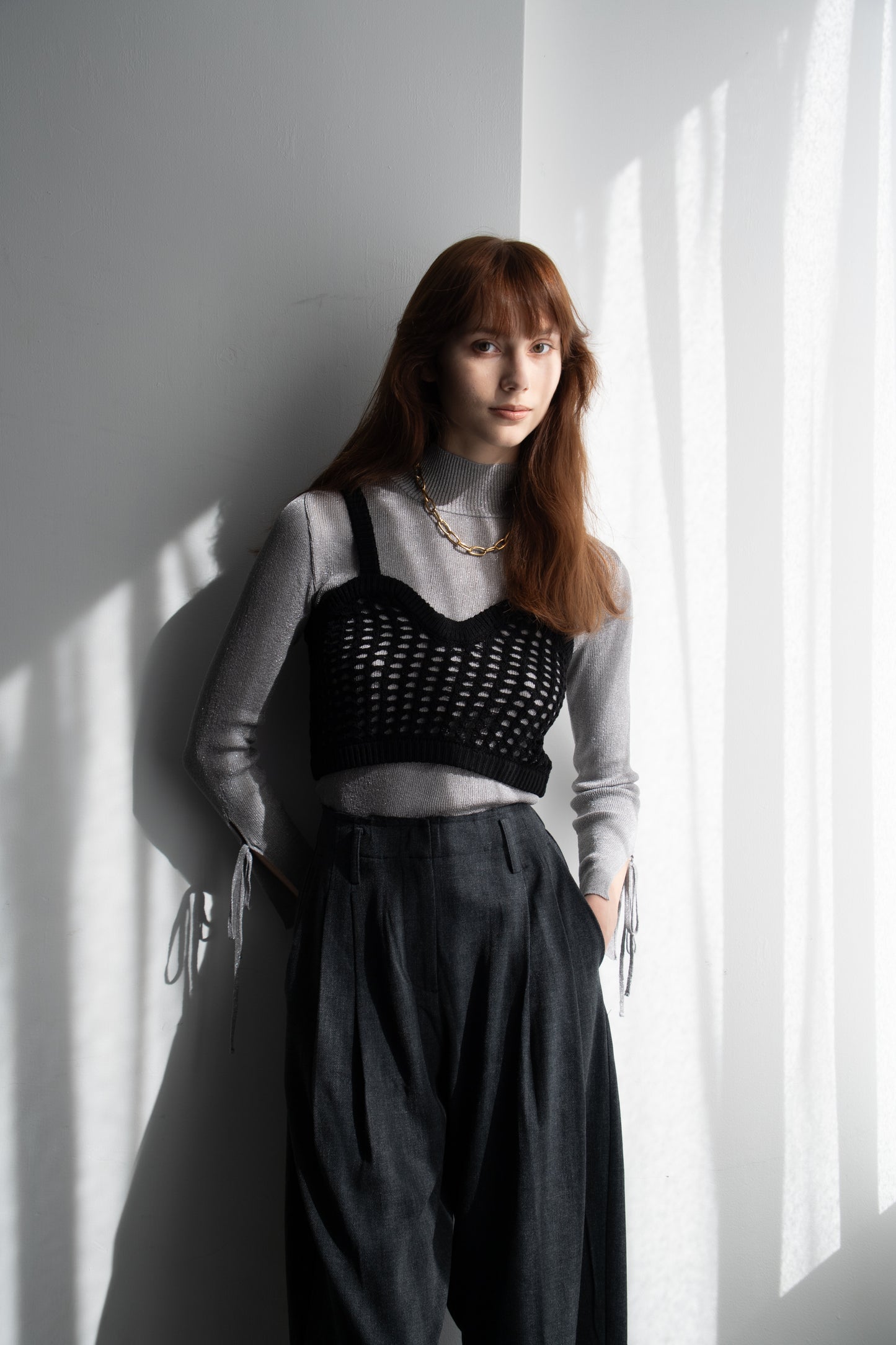 LAME RIBBON KNIT