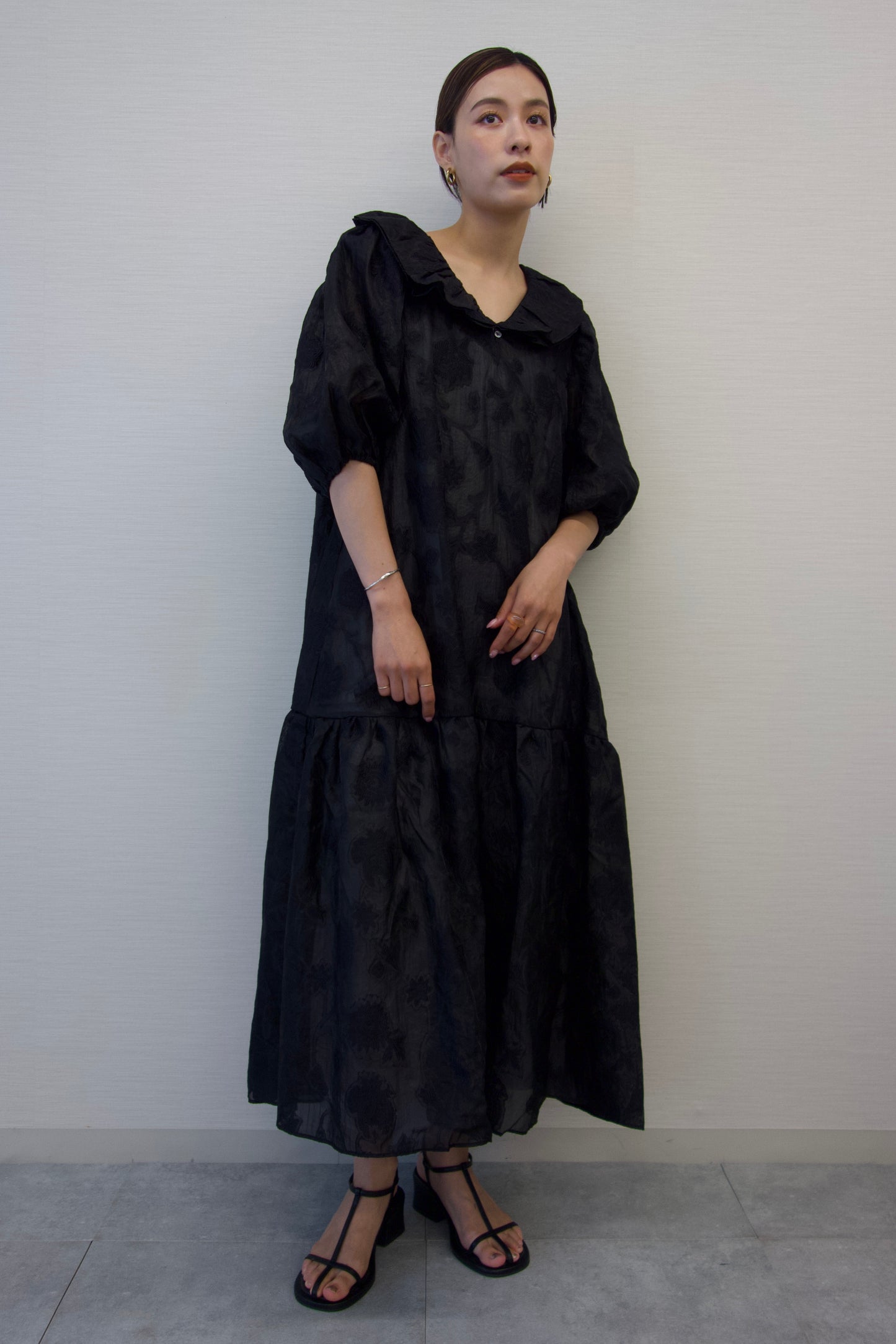 FRILL JACQUARD DRESS