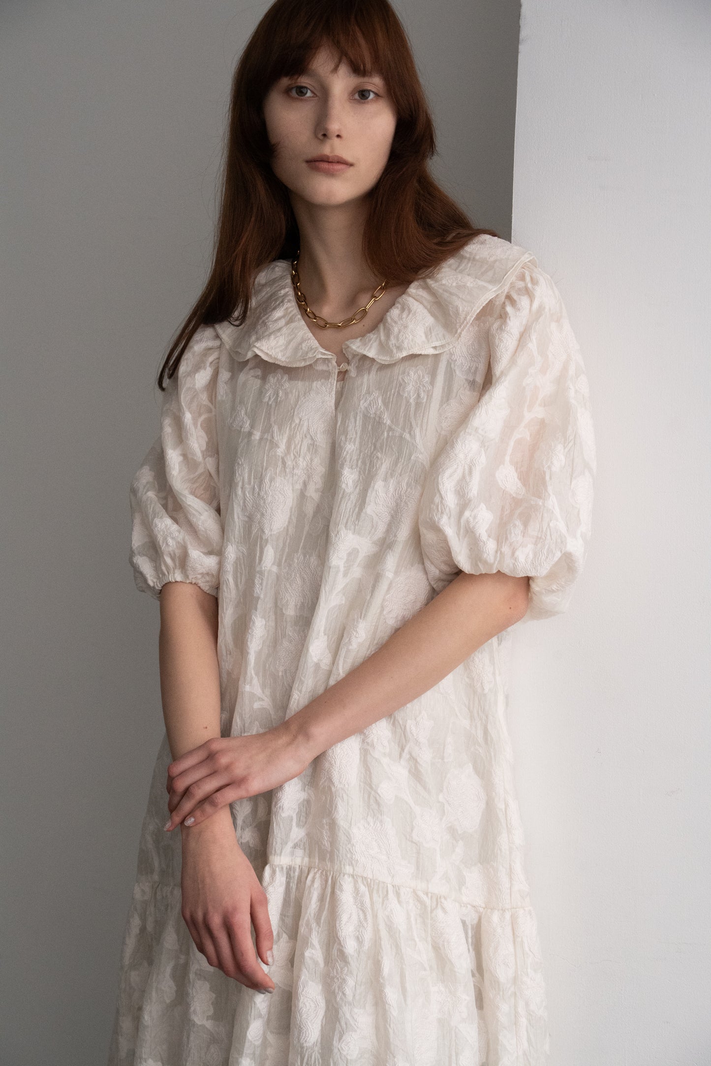 FRILL JACQUARD DRESS