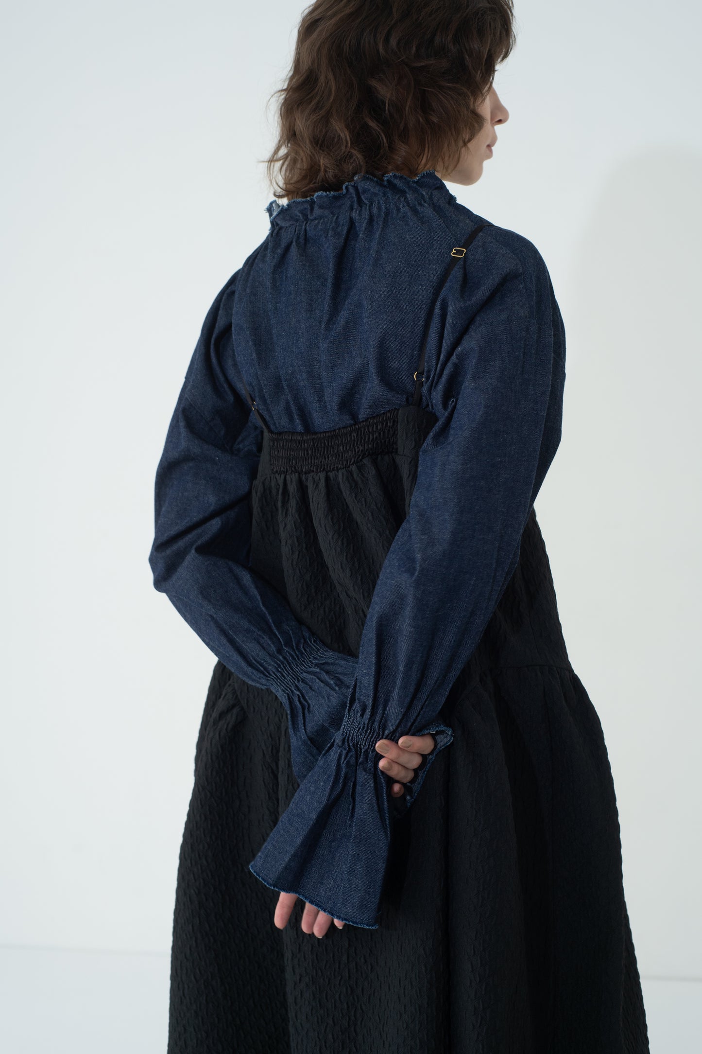 DENIM GATHER TOPS