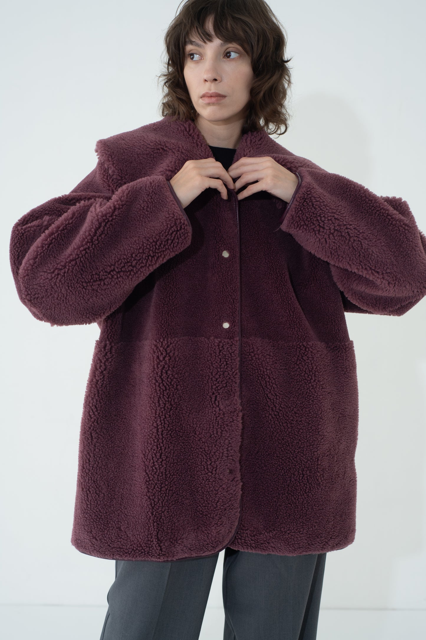 BOA COLLAR COAT (BORDEAUX)