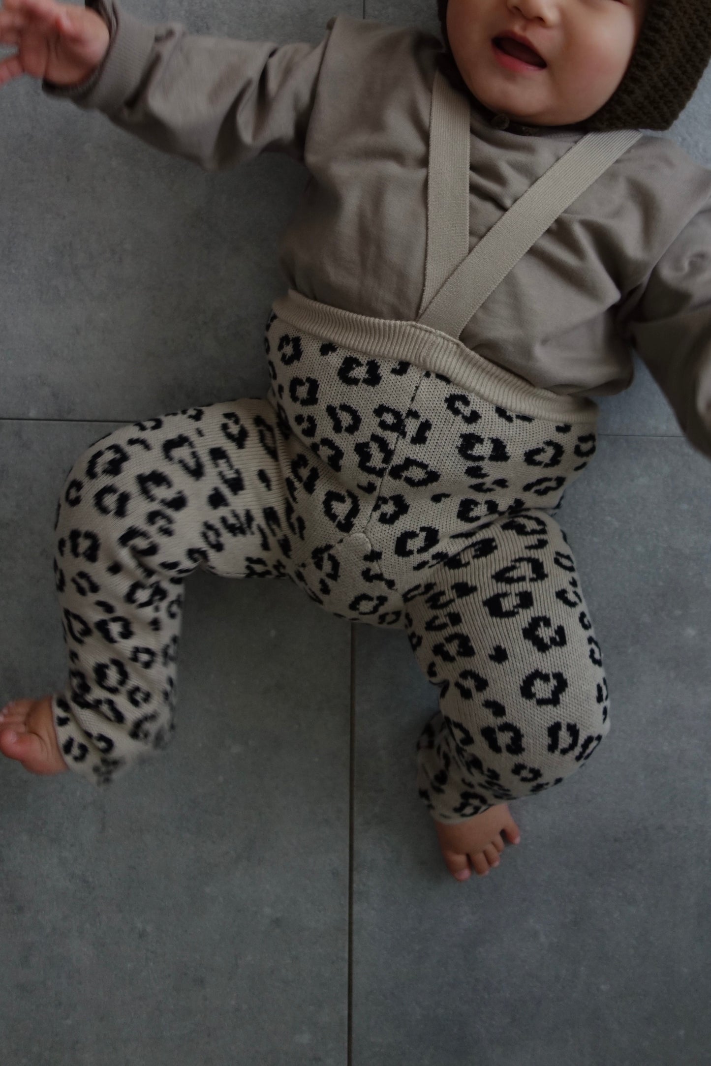 LEOPARD FOOTLESS KNIT TIGHTS