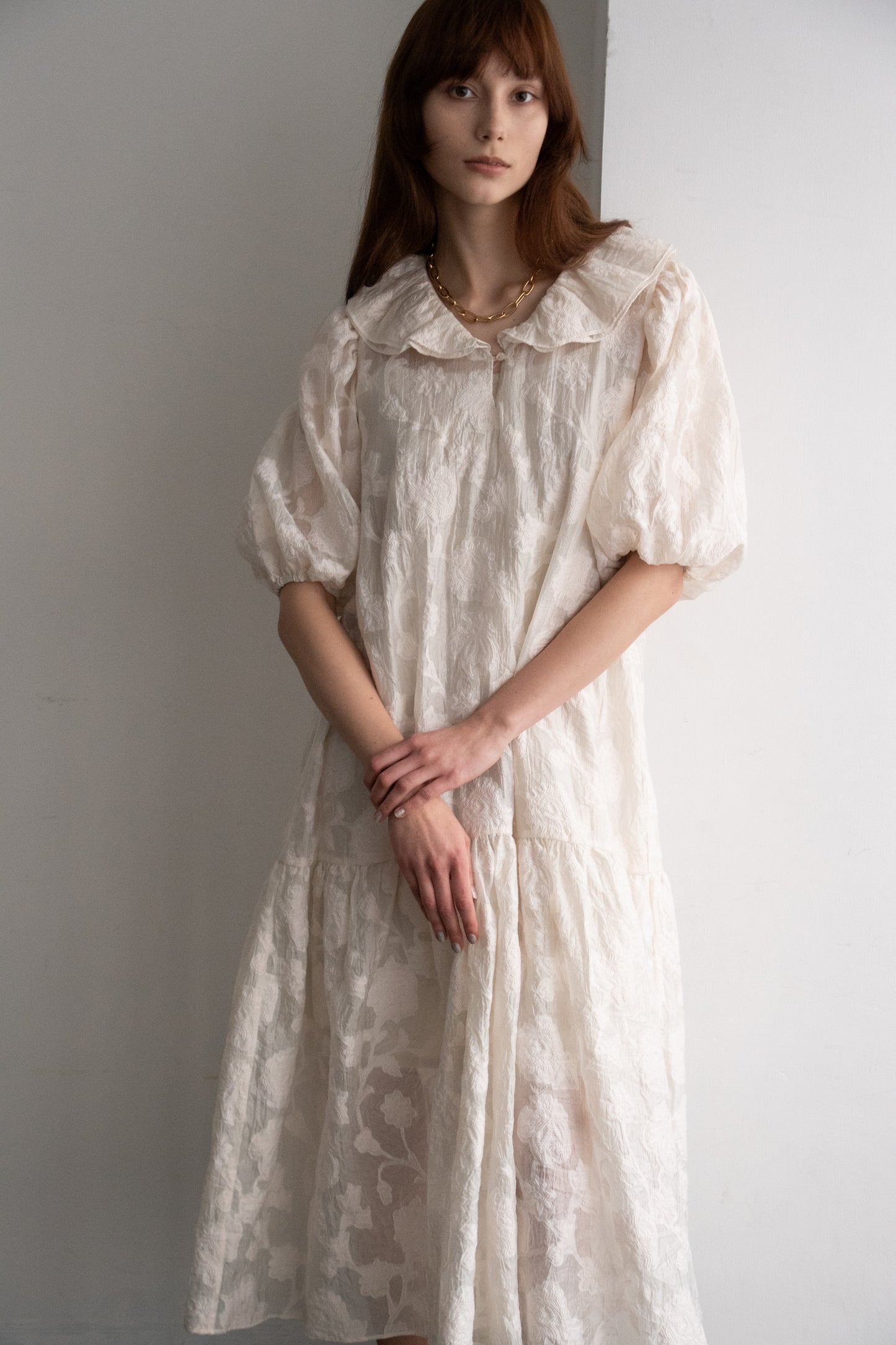 FRILL JACQUARD DRESS