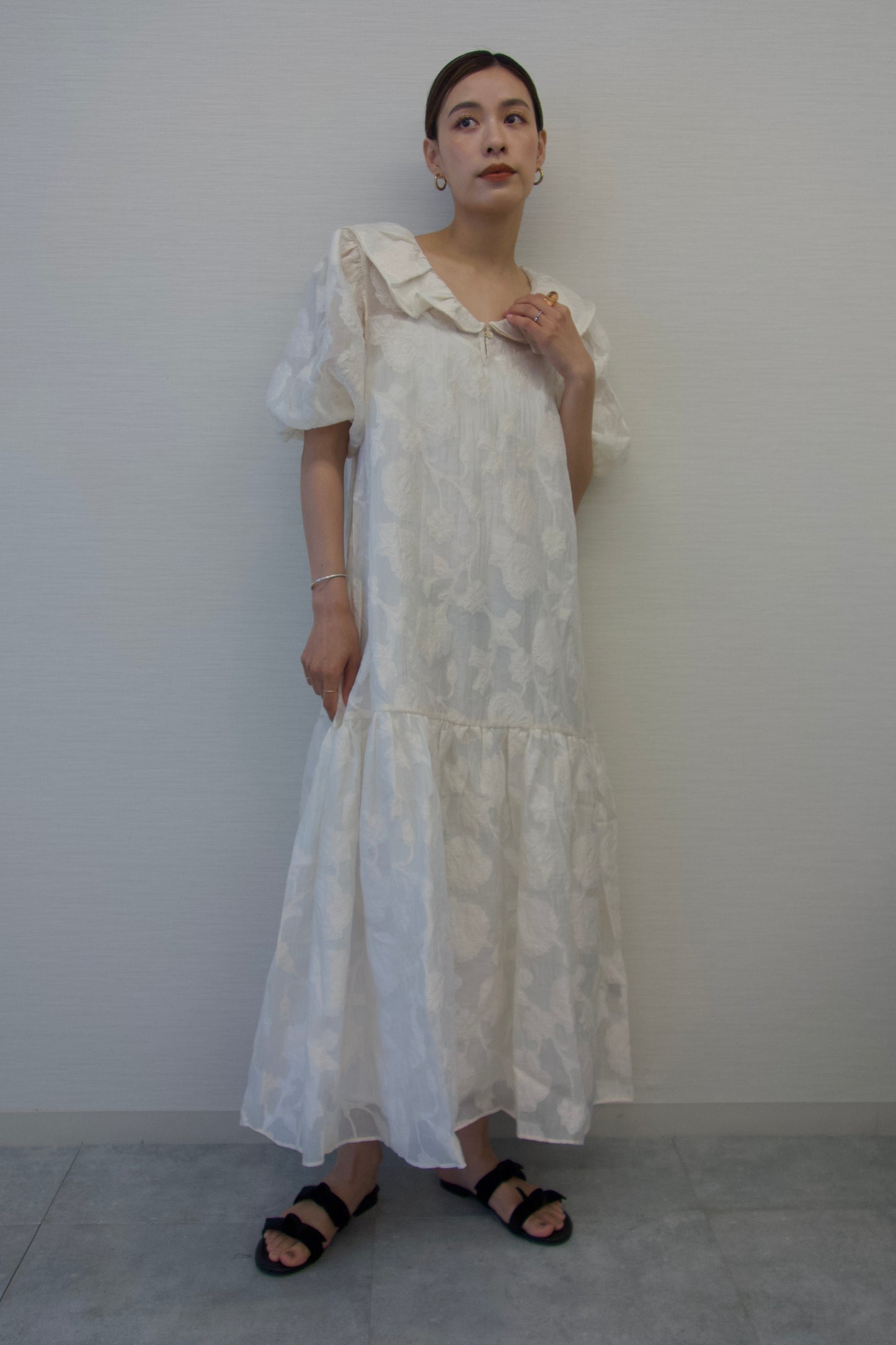 FRILL JACQUARD DRESS