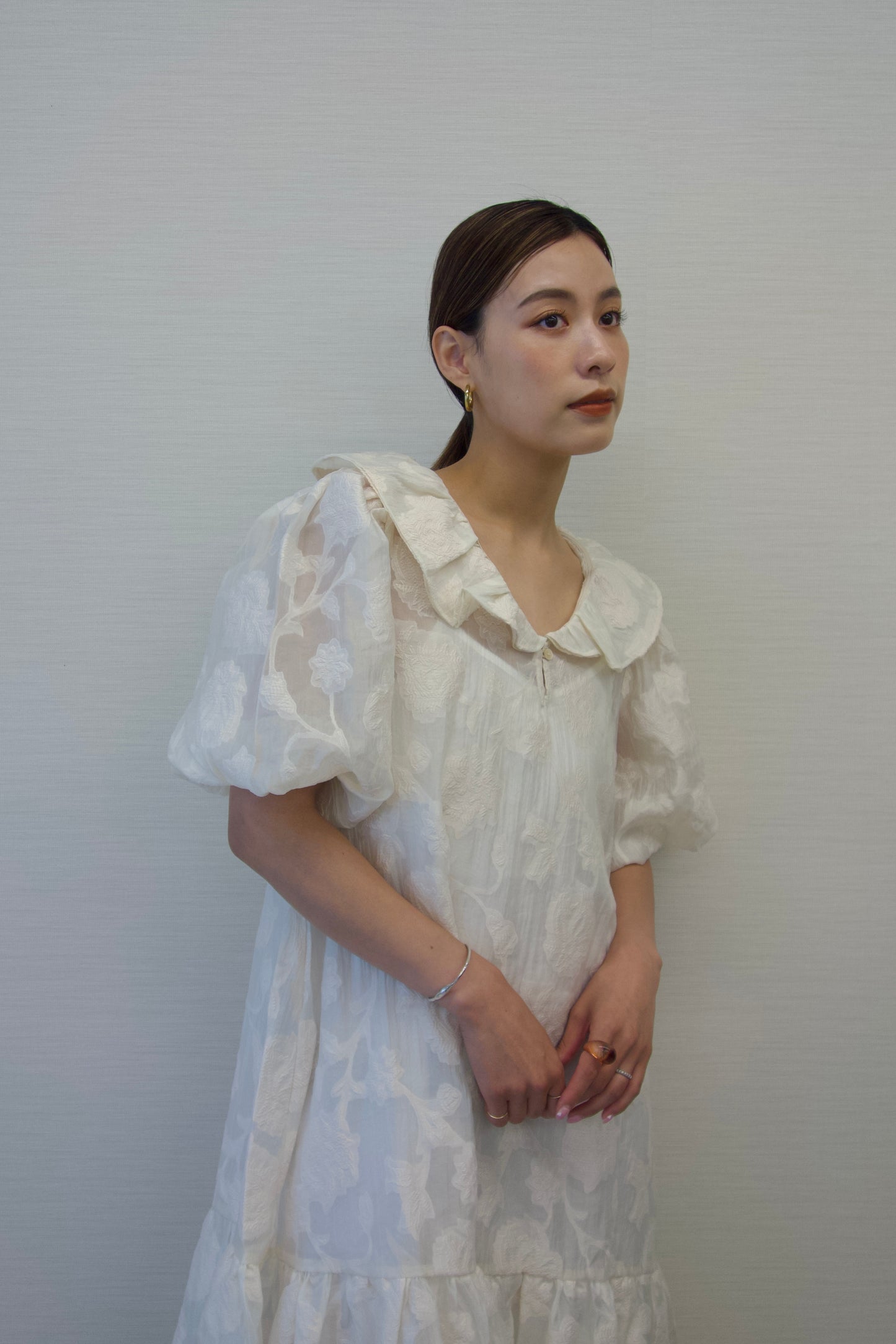 FRILL JACQUARD DRESS