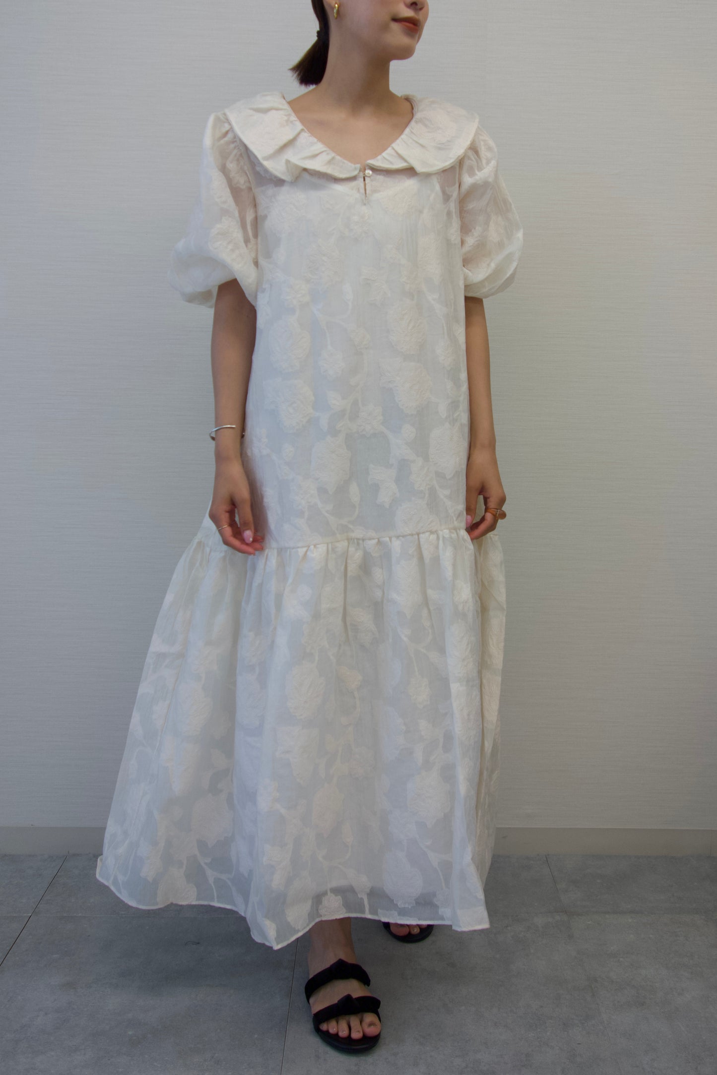 FRILL JACQUARD DRESS