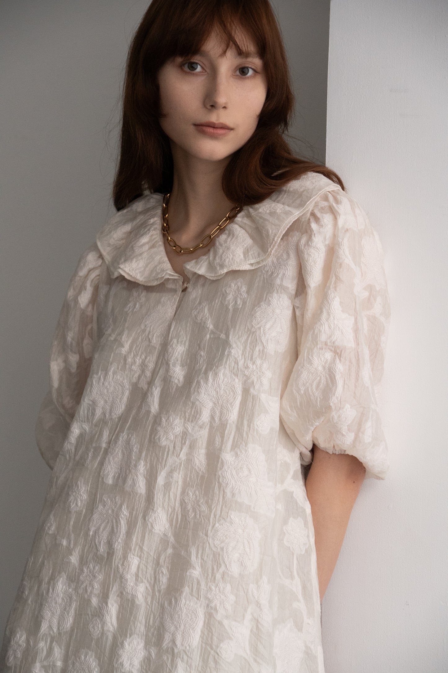 FRILL JACQUARD DRESS