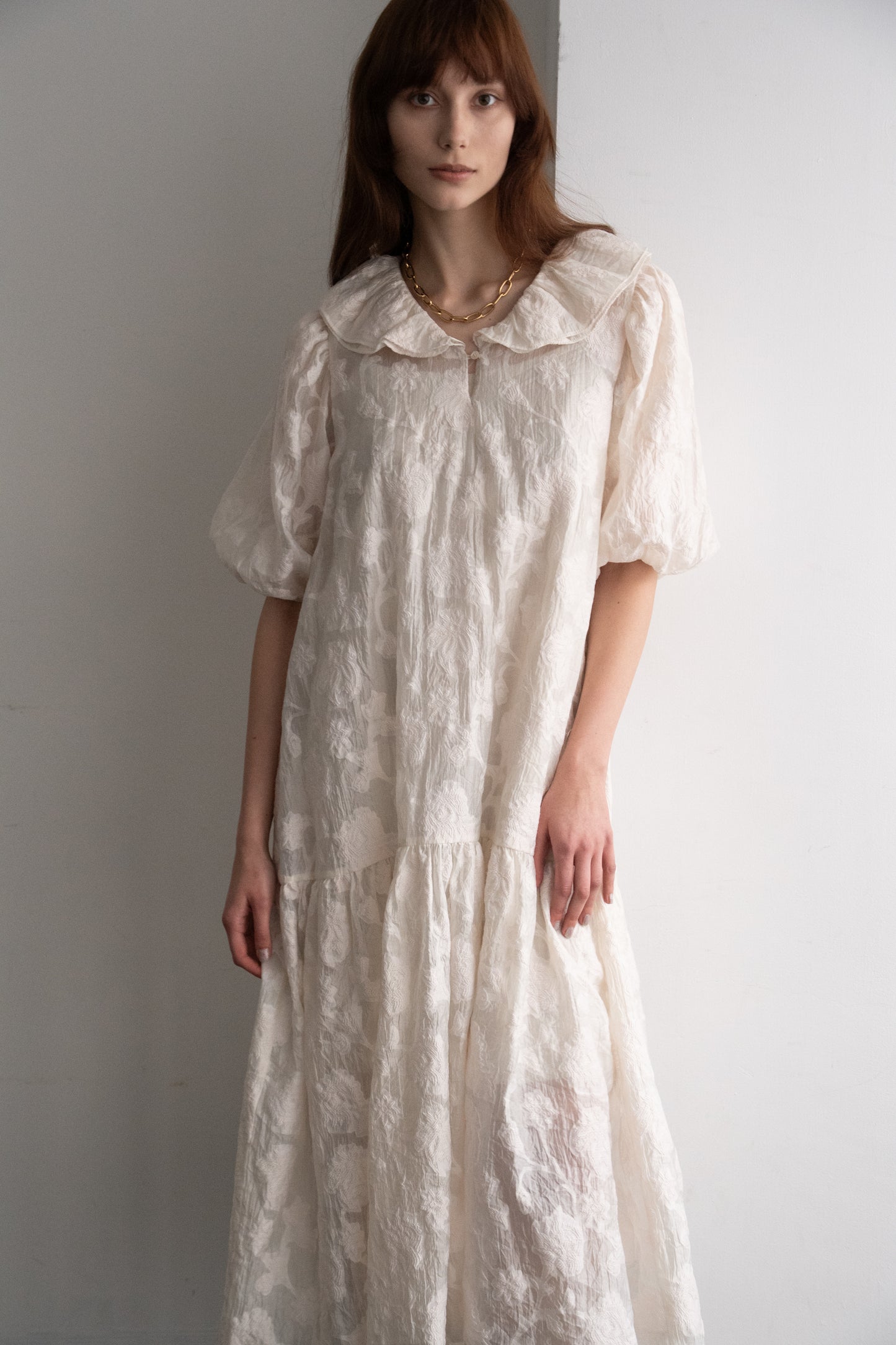 FRILL JACQUARD DRESS