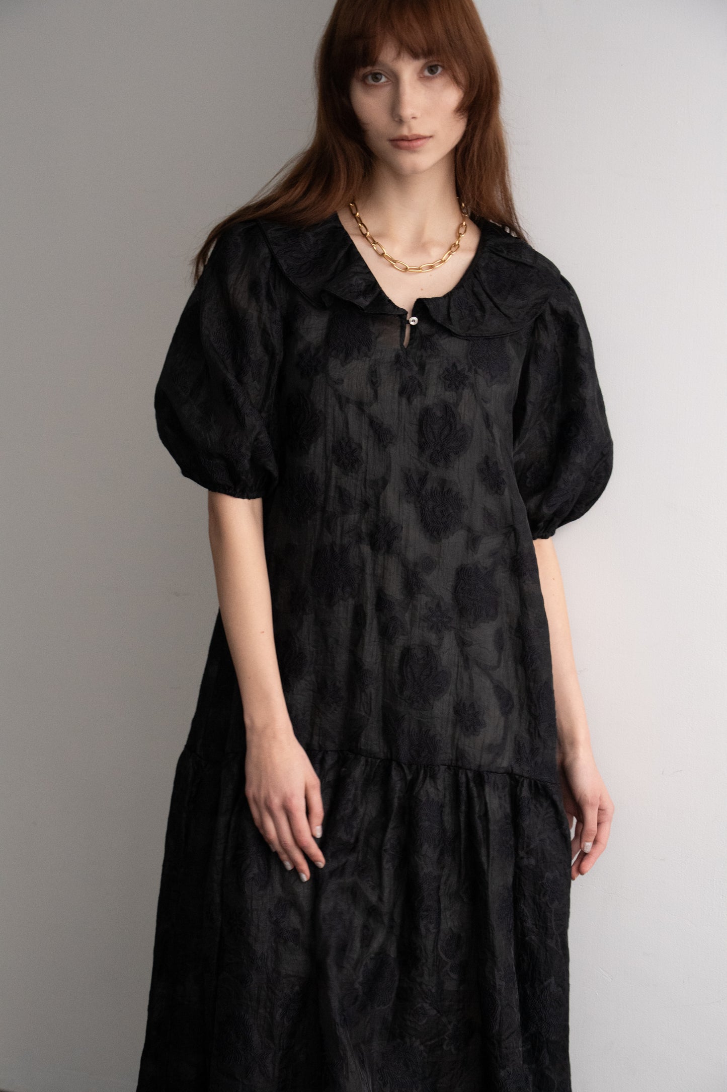 FRILL JACQUARD DRESS