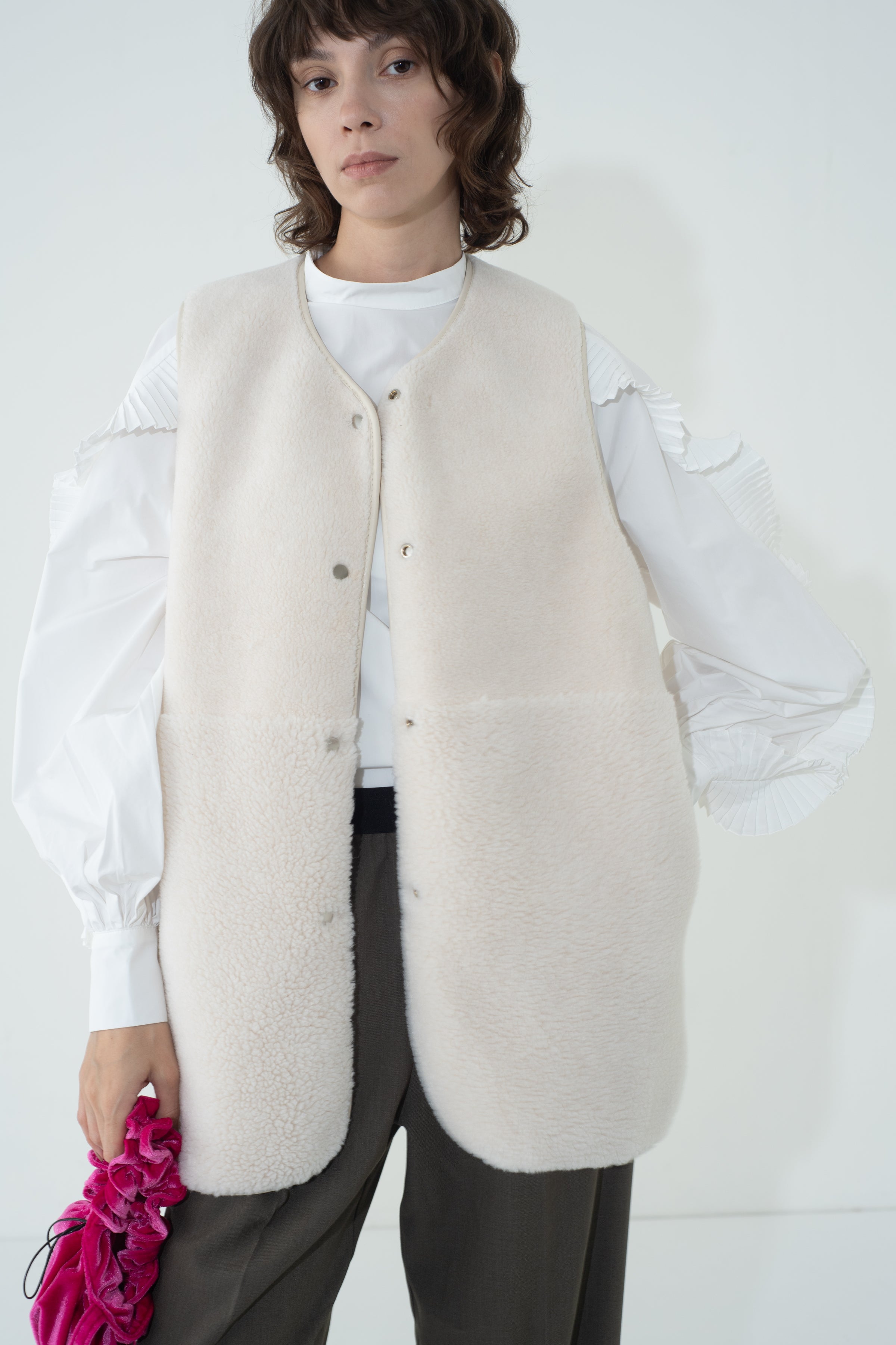 当季大流行 MAMU mamu_online ONLINE MAMU QUILTING FRILL ONLINE VEST