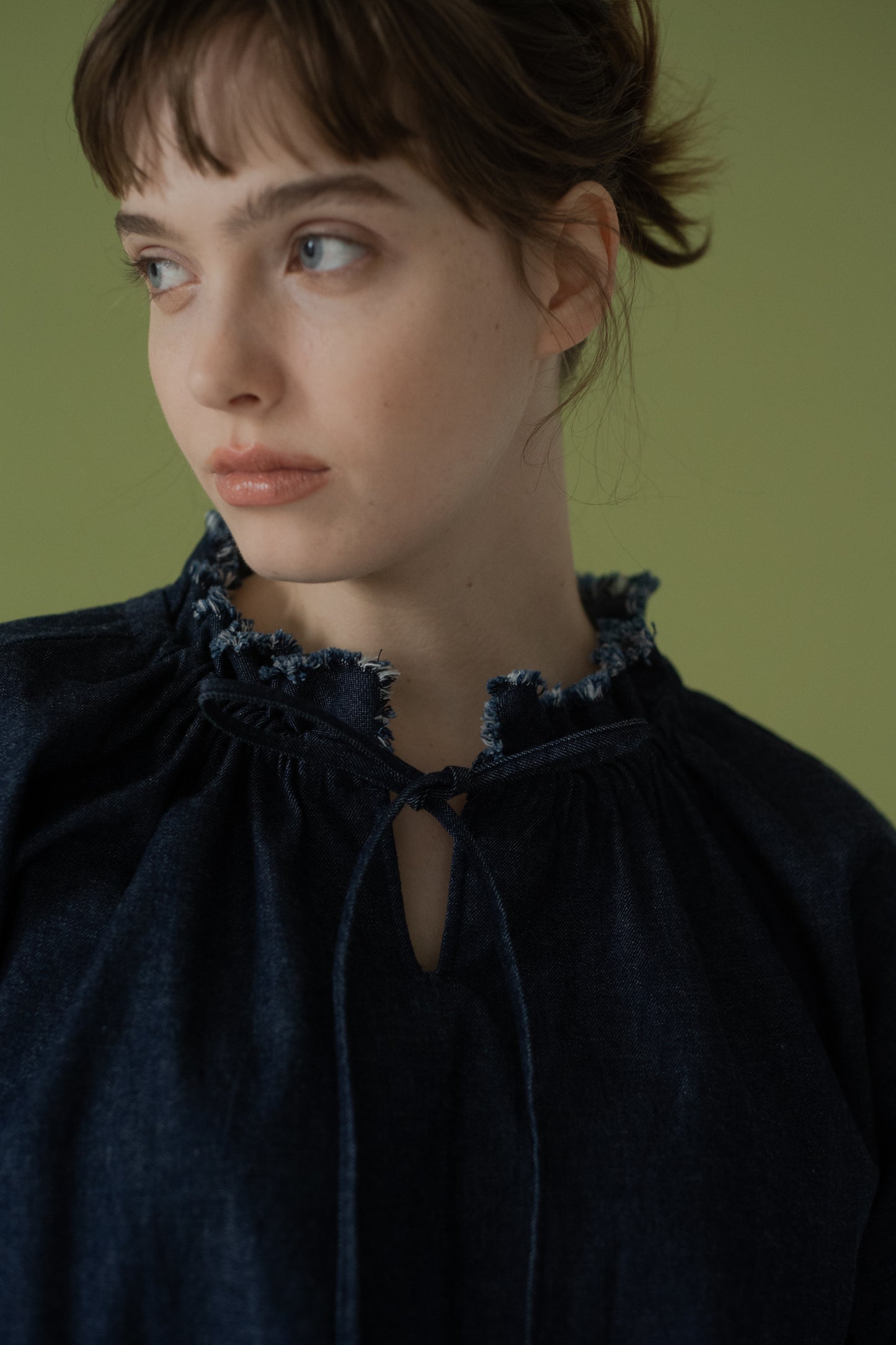 DENIM GATHER TOPS
