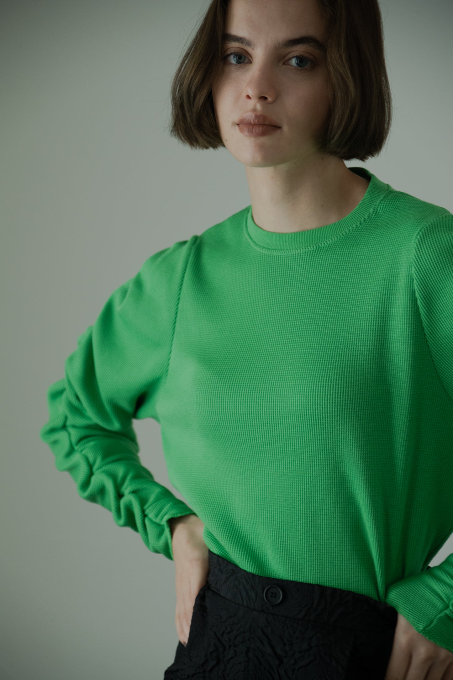 THERMAL GATHER TOPS (GREEN)