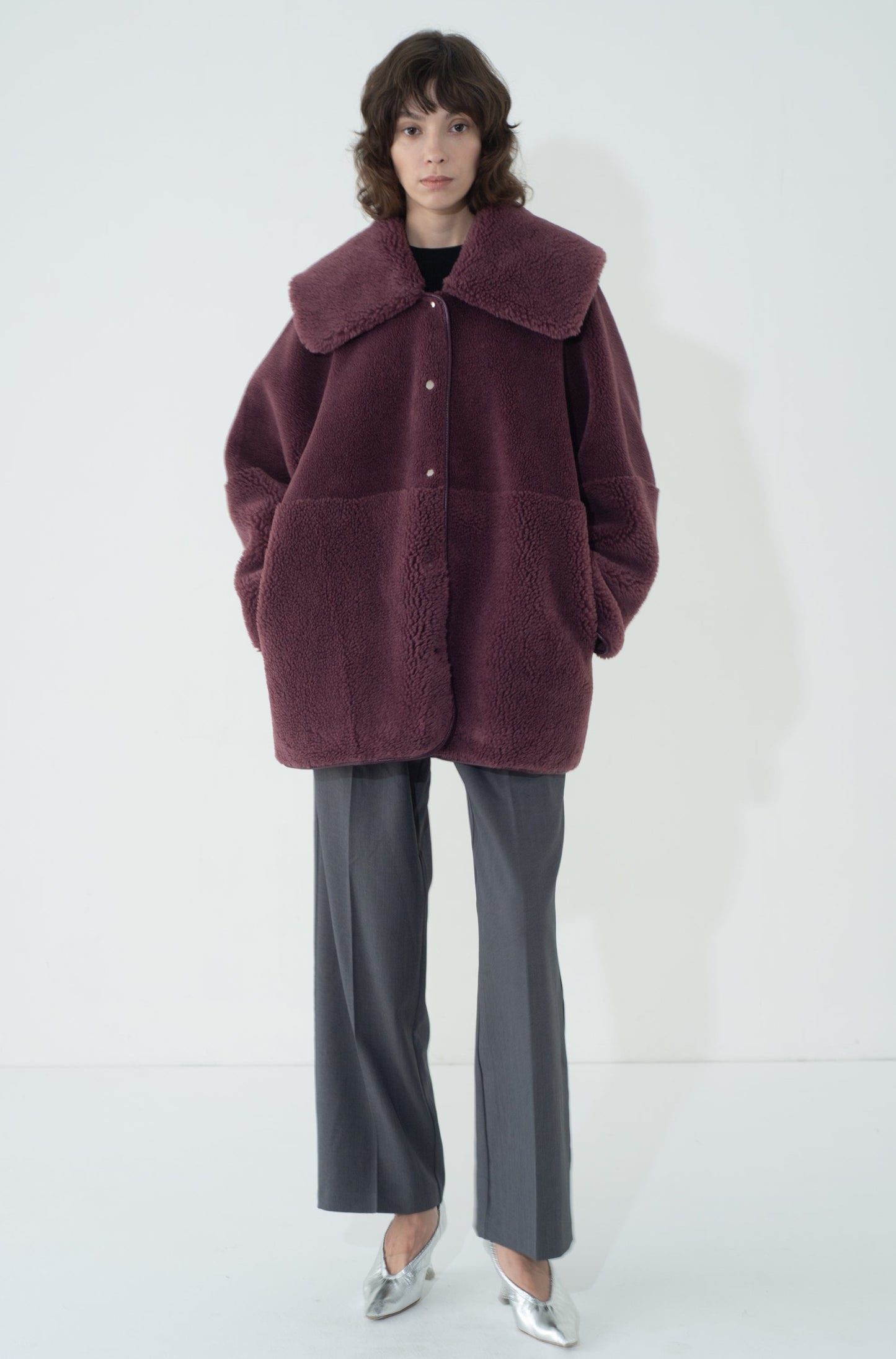 BOA COLLAR COAT (BORDEAUX)