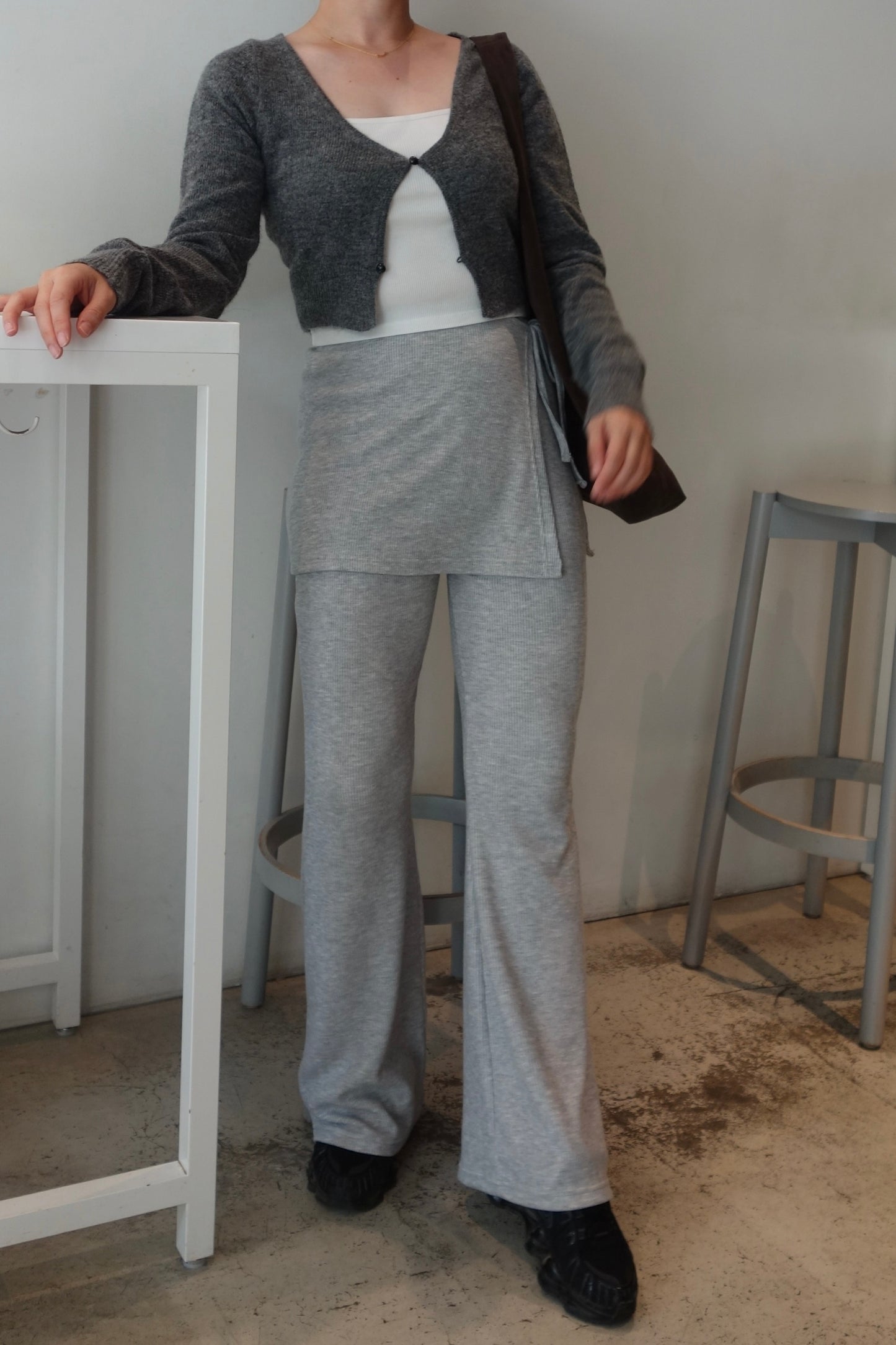 予約 / RIB WRAP SKIRT & FLARE PT