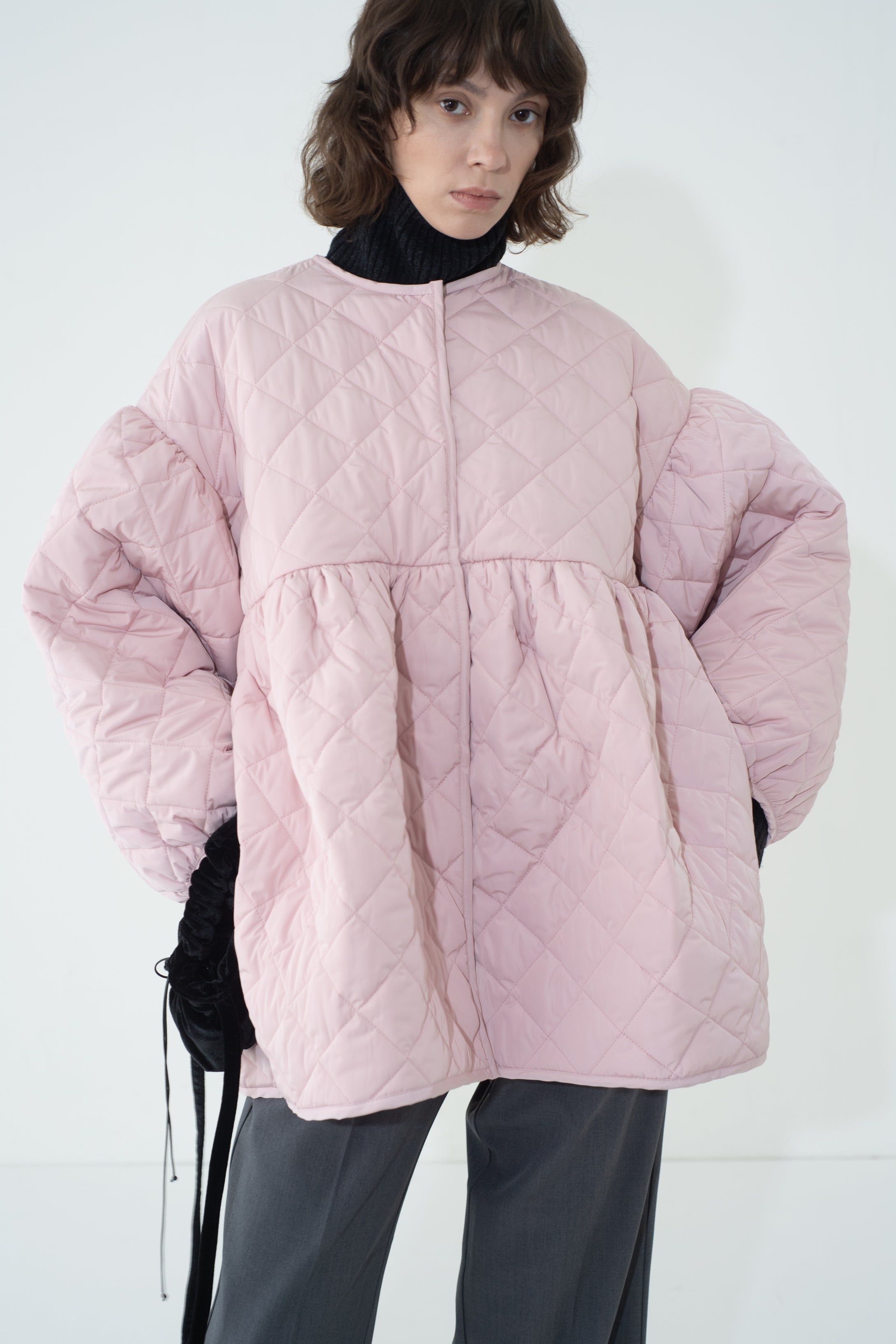 QUILTING BALLOON COAT (PINK) – MAMU ONLINE STORE