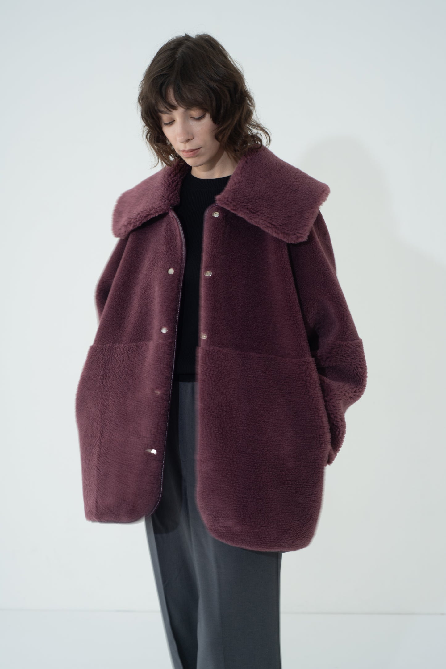 BOA COLLAR COAT (BORDEAUX)