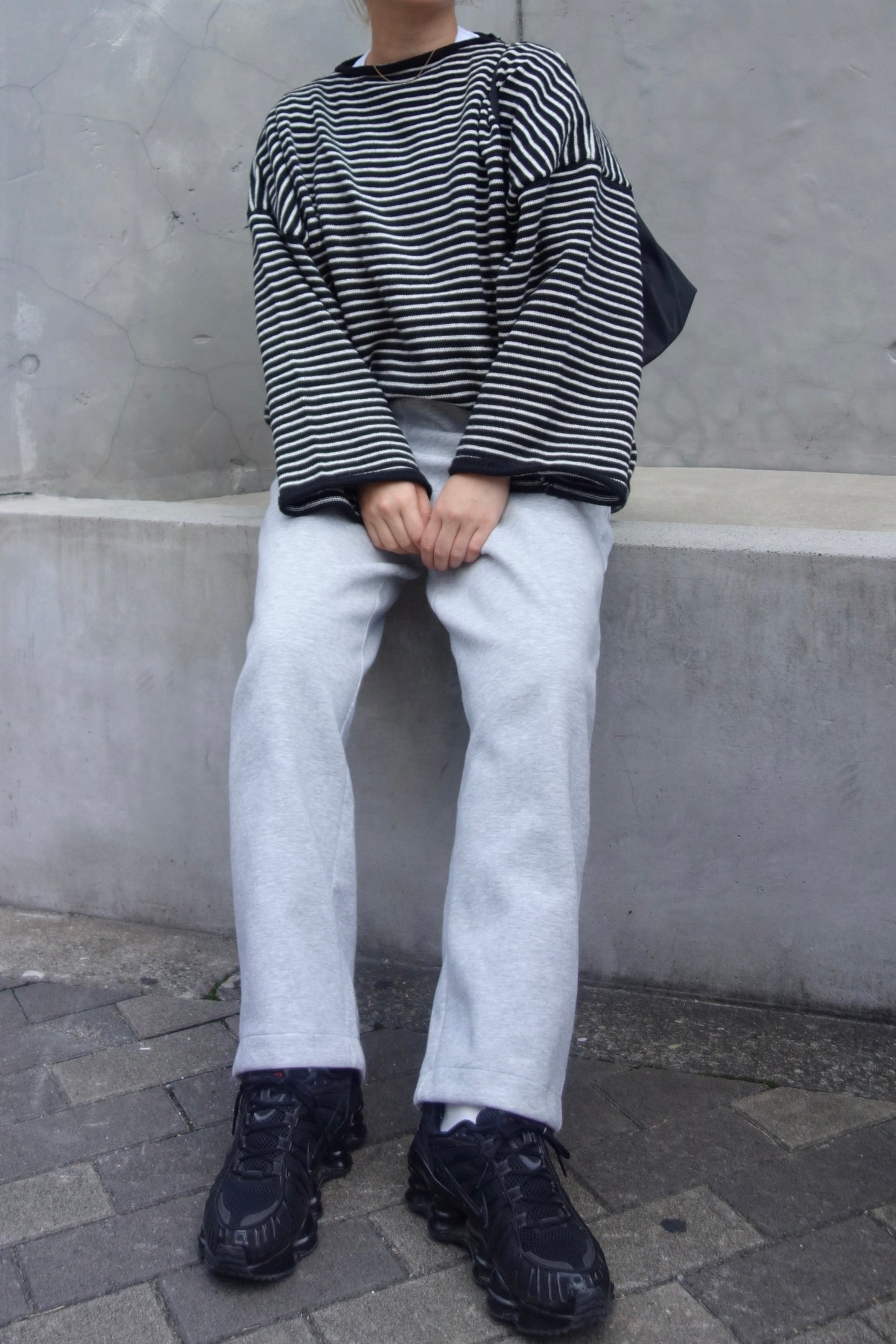 予約 / WIDE SLEEVE BORDER KNIT