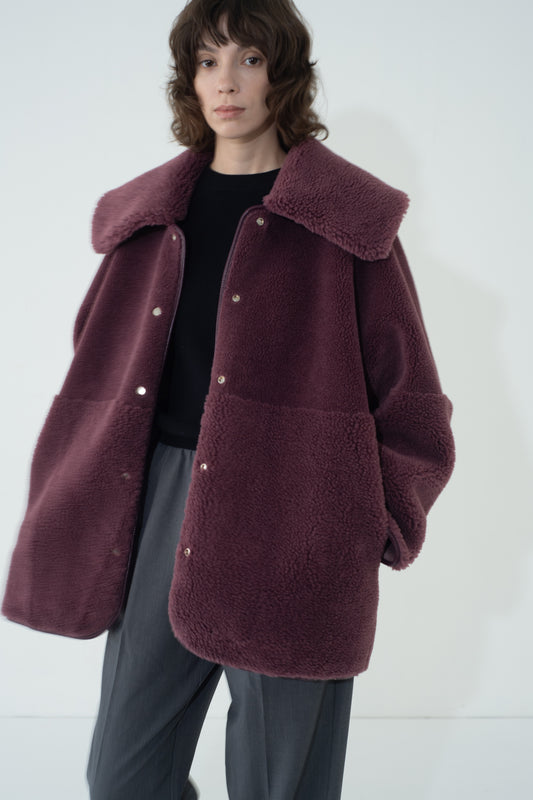 BOA COLLAR COAT (BORDEAUX)