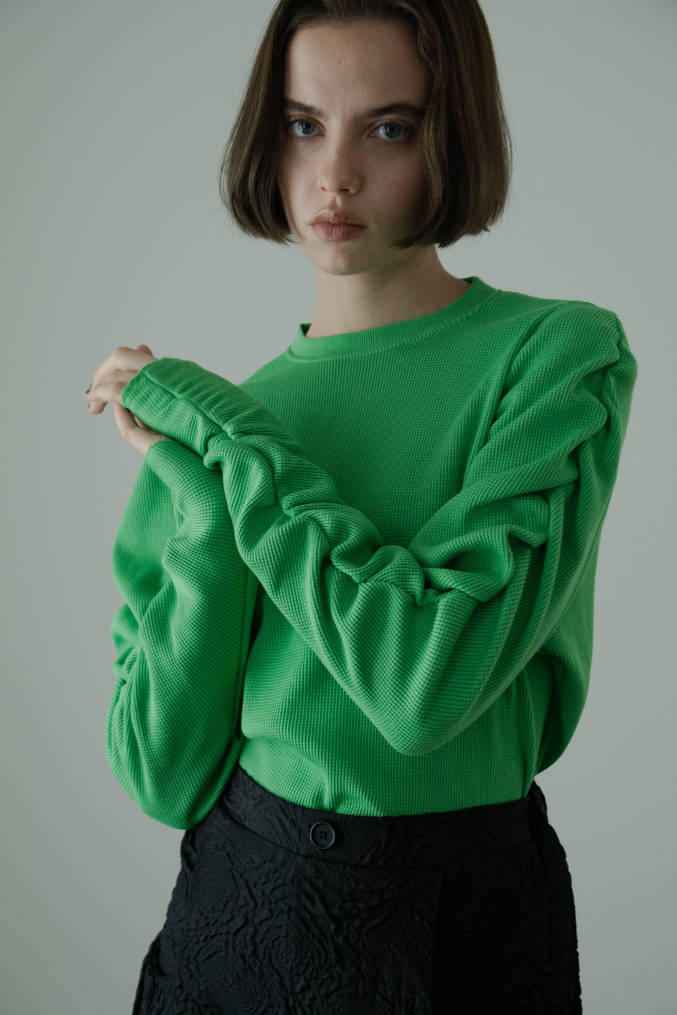 THERMAL GATHER TOPS (GREEN)